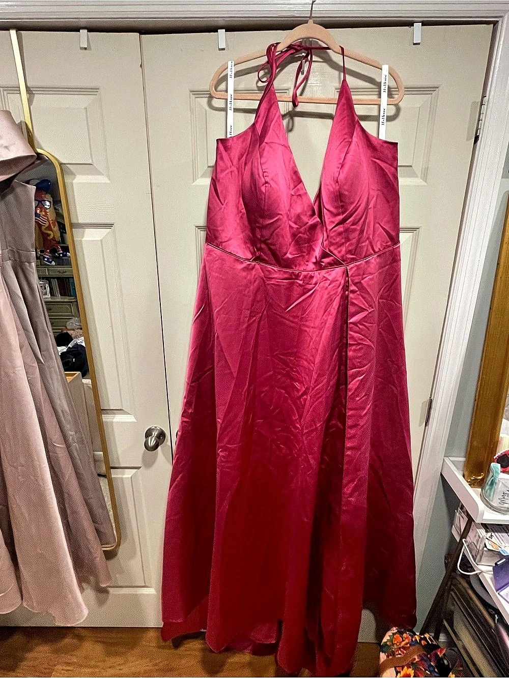 JJ’s House Satin Gown in Pink NWT